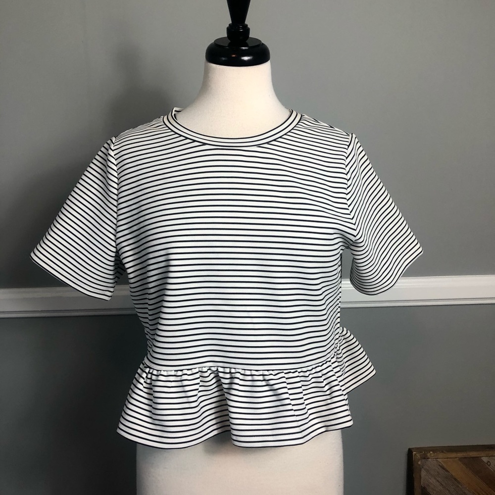 H&M Peplum stripped crop Top